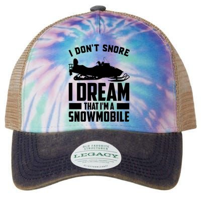 I Don't Snore I Dream That I'm A Snowmobile Legacy Tie Dye Trucker Hat