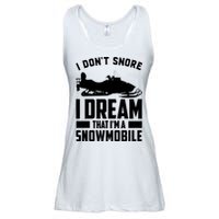 I Don't Snore I Dream That I'm A Snowmobile Ladies Essential Flowy Tank
