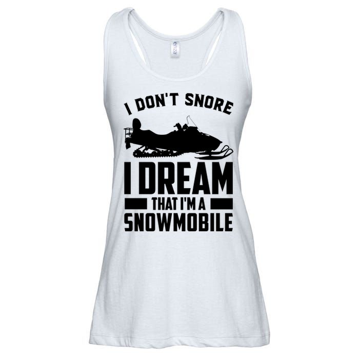 I Don't Snore I Dream That I'm A Snowmobile Ladies Essential Flowy Tank