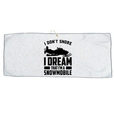 I Don't Snore I Dream That I'm A Snowmobile Large Microfiber Waffle Golf Towel