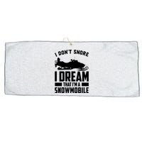 I Don't Snore I Dream That I'm A Snowmobile Large Microfiber Waffle Golf Towel