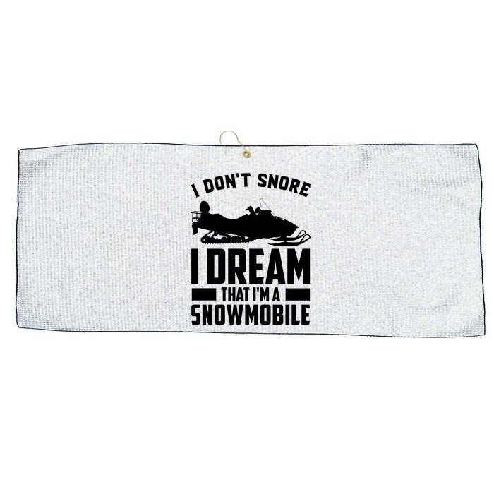 I Don't Snore I Dream That I'm A Snowmobile Large Microfiber Waffle Golf Towel