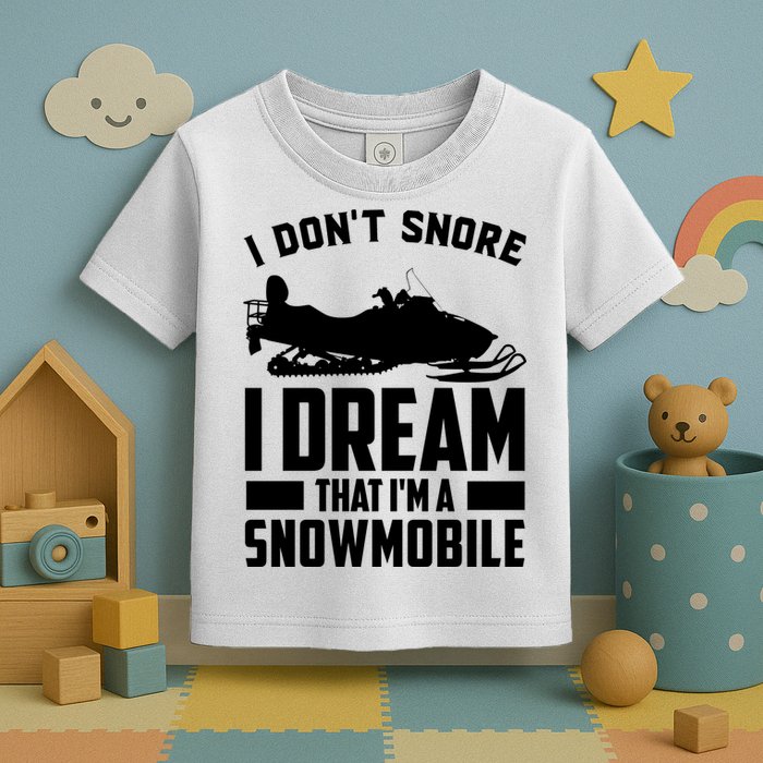 I Don't Snore I Dream That I'm A Snowmobile Toddler T-Shirt