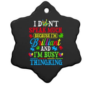 I Dont Speak Much Autism Awareness Funny Gift Puzzle Gift Ceramic Star Ornament