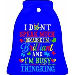 I Dont Speak Much Autism Awareness Funny Gift Puzzle Gift Ceramic Bell Ornament