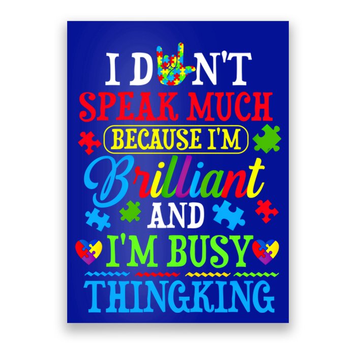 I Dont Speak Much Autism Awareness Funny Gift Puzzle Gift Poster