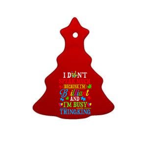 I Dont Speak Much Autism Awareness Funny Gift Puzzle Gift Ceramic Tree Ornament