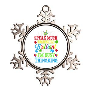 I Dont Speak Much Autism Awareness Funny Gift Puzzle Gift Metallic Star Ornament