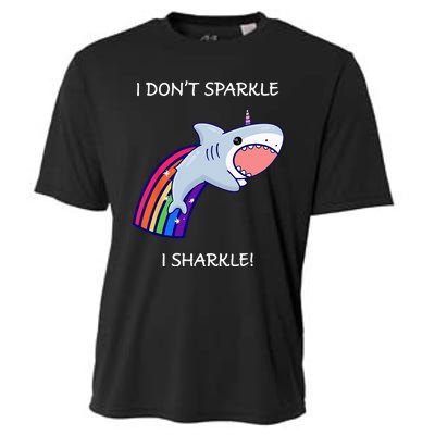 I Don't Sparkle I Sharkle Shark Unicorn Rainbow Cooling Performance Crew T-Shirt