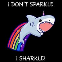 I Don't Sparkle I Sharkle Shark Unicorn Rainbow Drawstring Bag