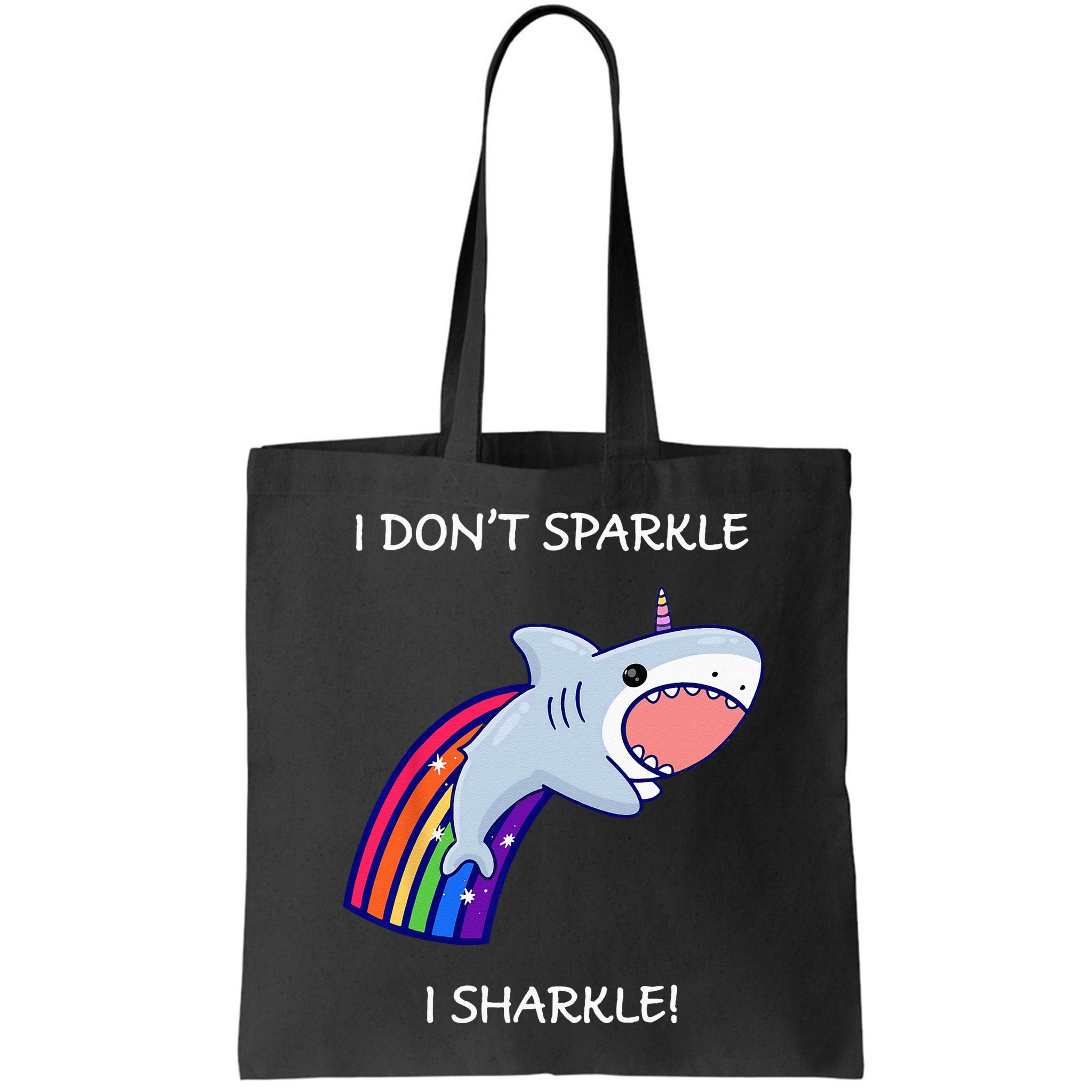 I Don't Sparkle I Sharkle Shark Unicorn Rainbow Bag
