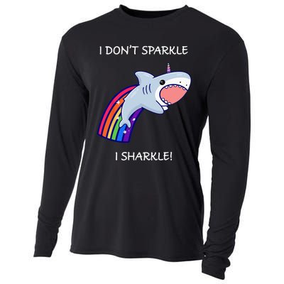 I Don't Sparkle I Sharkle Shark Unicorn Rainbow Cooling Performance Long Sleeve Crew