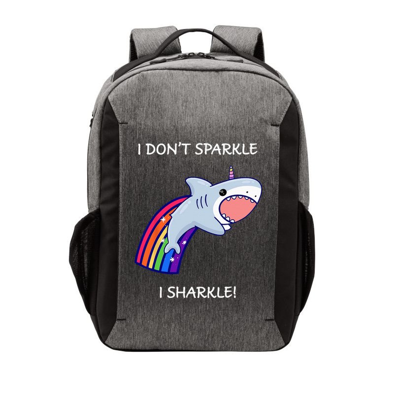 I Don't Sparkle I Sharkle Shark Unicorn Rainbow Vector Backpack