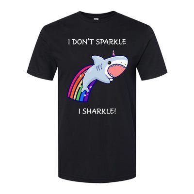 I Don't Sparkle I Sharkle Shark Unicorn Rainbow Softstyle CVC T-Shirt