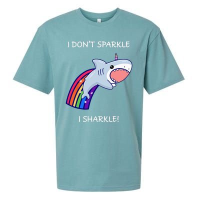 I Don't Sparkle I Sharkle Shark Unicorn Rainbow Sueded Cloud Jersey T-Shirt