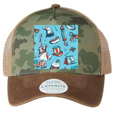 Independence Day Statue Of Liberty Legacy Tie Dye Trucker Hat