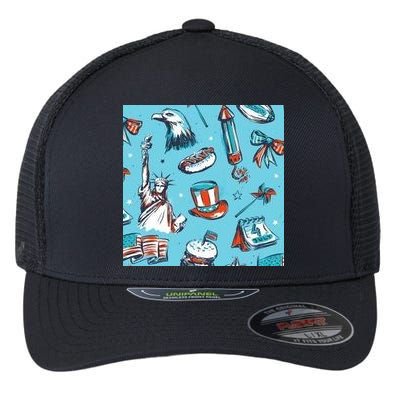 Independence Day Statue Of Liberty Flexfit Unipanel Trucker Cap