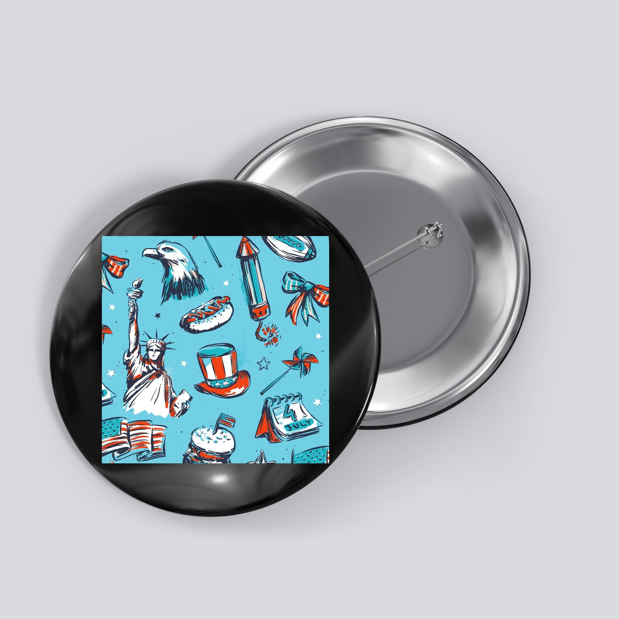 Independence Day Statue Of Liberty Button