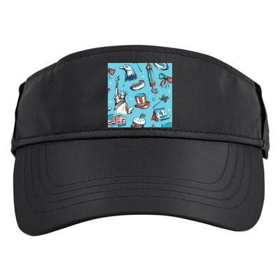 Independence Day Statue Of Liberty Adult Drive Performance Visor