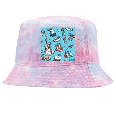 Independence Day Statue Of Liberty Tie-Dyed Bucket Hat