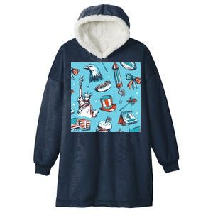 Independence Day Statue Of Liberty Hooded Wearable Blanket