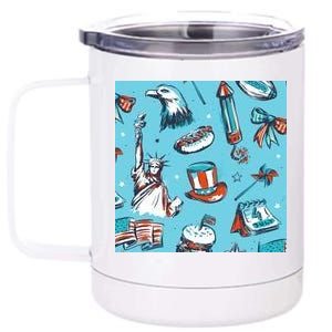 Independence Day Statue Of Liberty 12 oz Stainless Steel Tumbler Cup