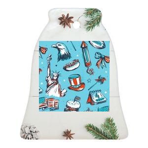 Independence Day Statue Of Liberty Ceramic Bell Ornament