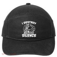 I Destroy Silence Bass Drum Marching Band 7-Panel Snapback Hat