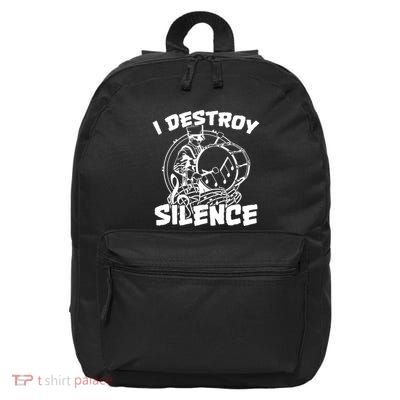 I Destroy Silence Bass Drum Marching Band 16 in Basic Backpack