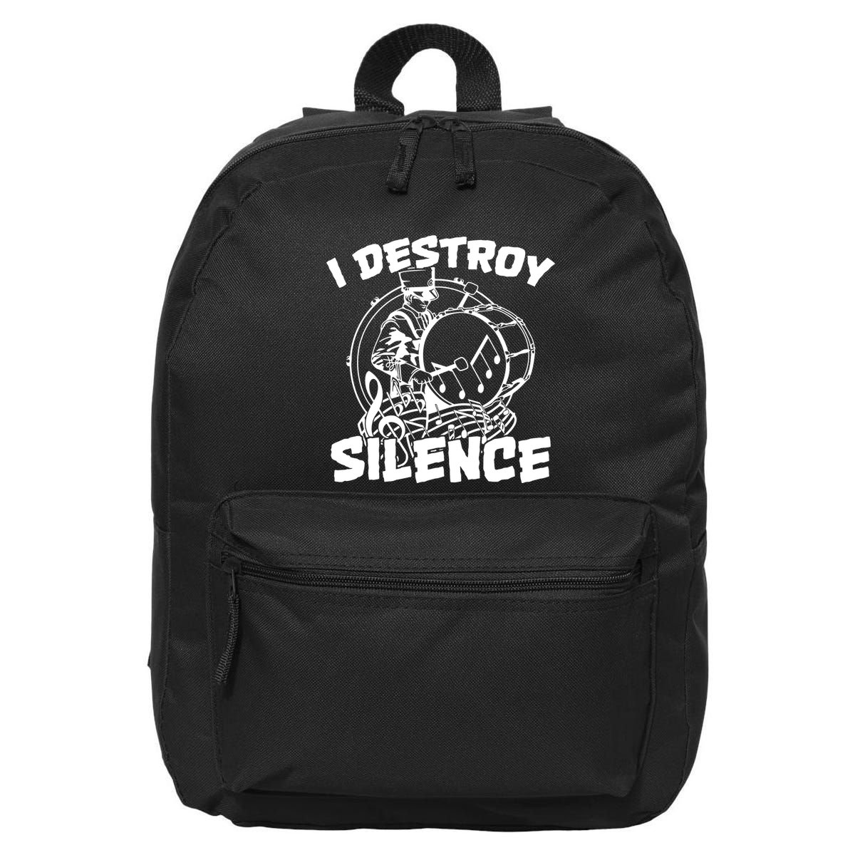 I Destroy Silence Bass Drum Marching Band 16 in Basic Backpack