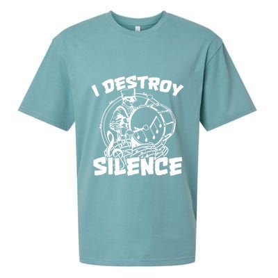 I Destroy Silence Bass Drum Marching Band Sueded Cloud Jersey T-Shirt