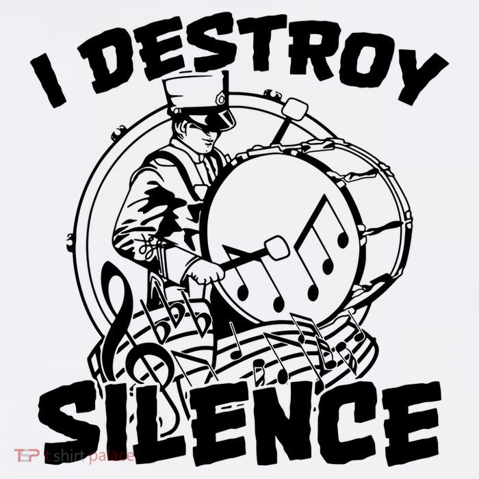I Destroy Silence Bass Drum Marching Band Sustainable Bucket Hat