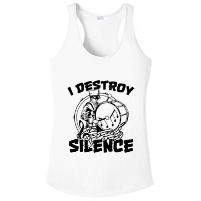 I Destroy Silence Bass Drum Marching Band Ladies PosiCharge Competitor Racerback Tank