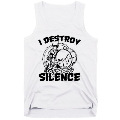 I Destroy Silence Bass Drum Marching Band Tank Top