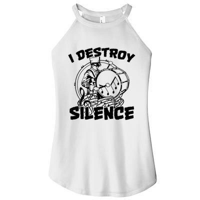 I Destroy Silence Bass Drum Marching Band Women's Perfect Tri Rocker Tank