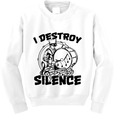 I Destroy Silence Bass Drum Marching Band Kids Sweatshirt