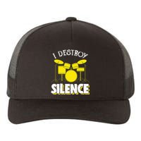 I Destroy Silence Drum Funny Drummer Yupoong Adult 5-Panel Trucker Hat