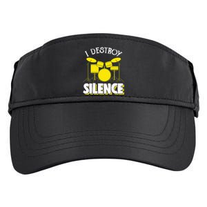 I Destroy Silence Drum Funny Drummer Adult Drive Performance Visor