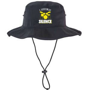 I Destroy Silence Drum Funny Drummer Legacy Cool Fit Booney Bucket Hat