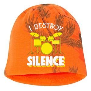 I Destroy Silence Drum Funny Drummer Kati - Camo Knit Beanie