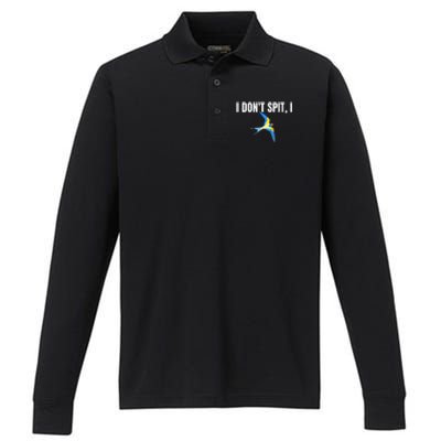 I Dont Spit I Swallow Funny Bird Watching Party BBQ Party Performance Long Sleeve Polo