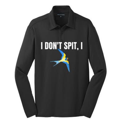 I Dont Spit I Swallow Funny Bird Watching Party BBQ Party Silk Touch Performance Long Sleeve Polo