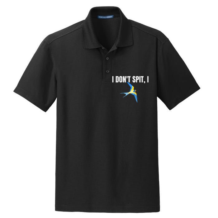 I Dont Spit I Swallow Funny Bird Watching Party BBQ Party Dry Zone Grid Polo