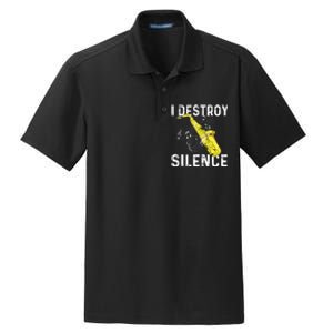 I Destroy Silence Saxophone Player Saxophonist Jazz Music Dry Zone Grid Polo