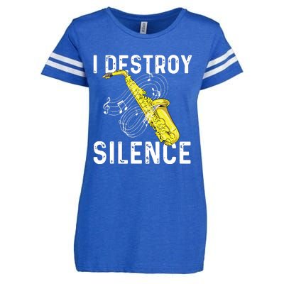 I Destroy Silence Saxophone Player Saxophonist Jazz Music Enza Ladies Jersey Football T-Shirt