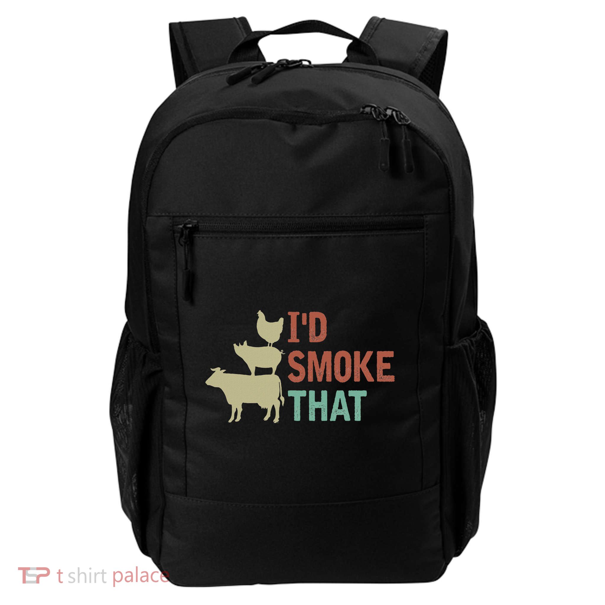 I D Smoke Tha Grilling Barbeque Bbq Daily Commute Backpack