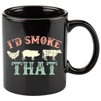 I D Smoke That Grilling Barbeque BBQ 11oz C Handle Ceramic Mug