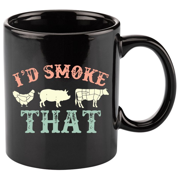 I D Smoke That Grilling Barbeque BBQ 11oz C Handle Ceramic Mug