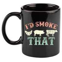 I D Smoke That Grilling Barbeque BBQ 11oz C Handle Ceramic Mug