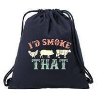 I D Smoke That Grilling Barbeque BBQ Drawstring Bag